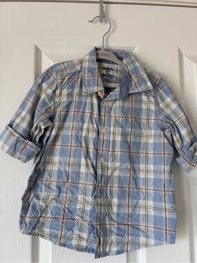 OshKosh B'gosh Light Blue Plaid Button-Down Shirt